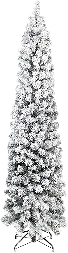Northlight Árbol de Navidad artificial con lápiz de pino verde tradicional flocado sin luz, 6 x 20 pulgadas