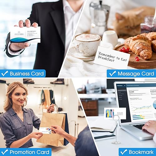 Miniatura 7 de MaxGear Tarjetas de visita imprimibles, compatibles con impresora láser y de inyección de tinta, impresión a doble cara, peso pesado, papel blanco