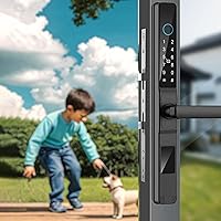 Vista 4 de HIFAM Cerradura de puerta de huellas dactilares, TUYA APP Control Smart Lock Cerradura de puerta electrónica con código código de acceso biométrico