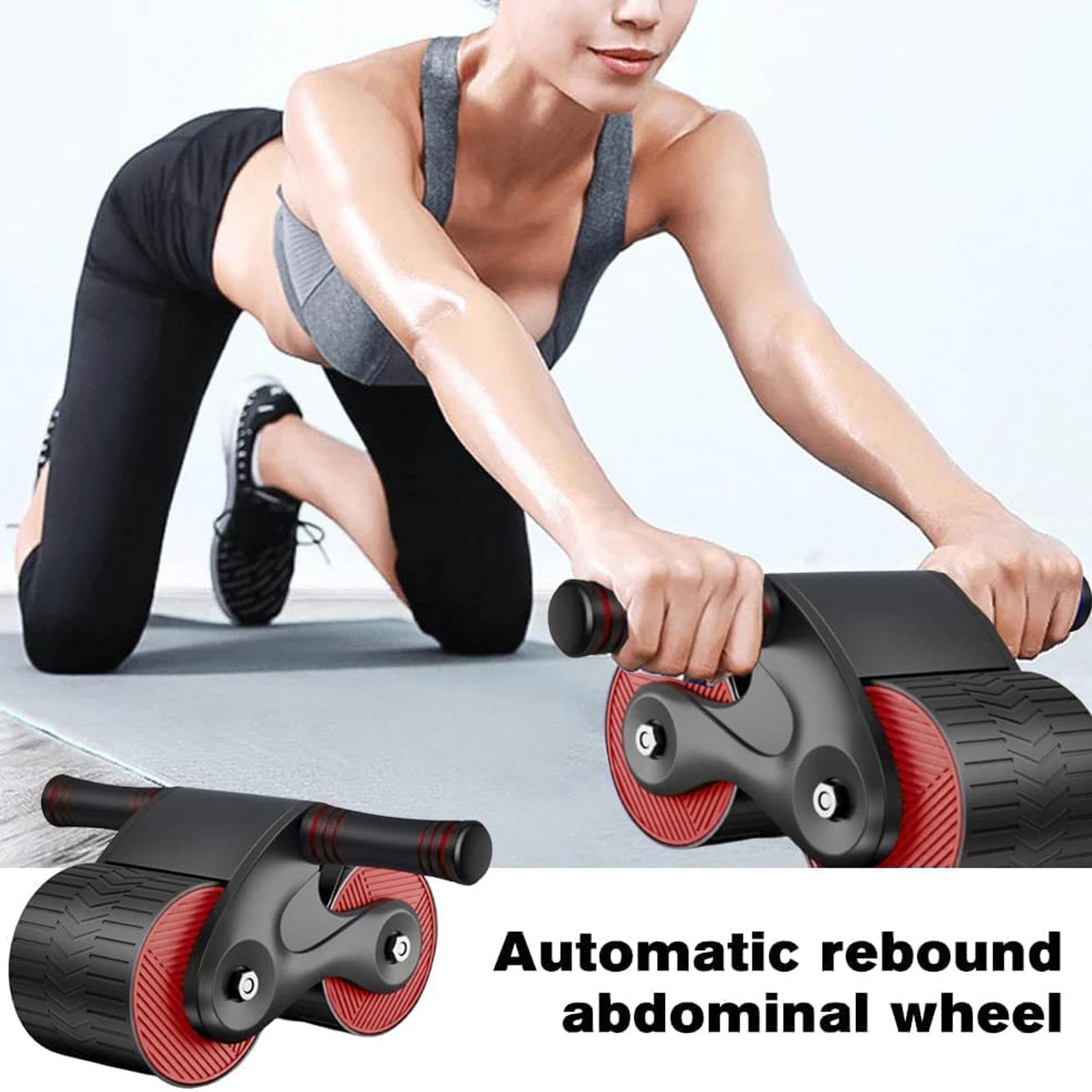 Bauchtrainingsrad | Automatisches Rebound Ab Wheel | Home Gym Ab Roller, Bauchrad für Home Workouts, Roller für Core Workouts, Ab Übungsgeräte, Bauchroller mit Automatischem Rebound