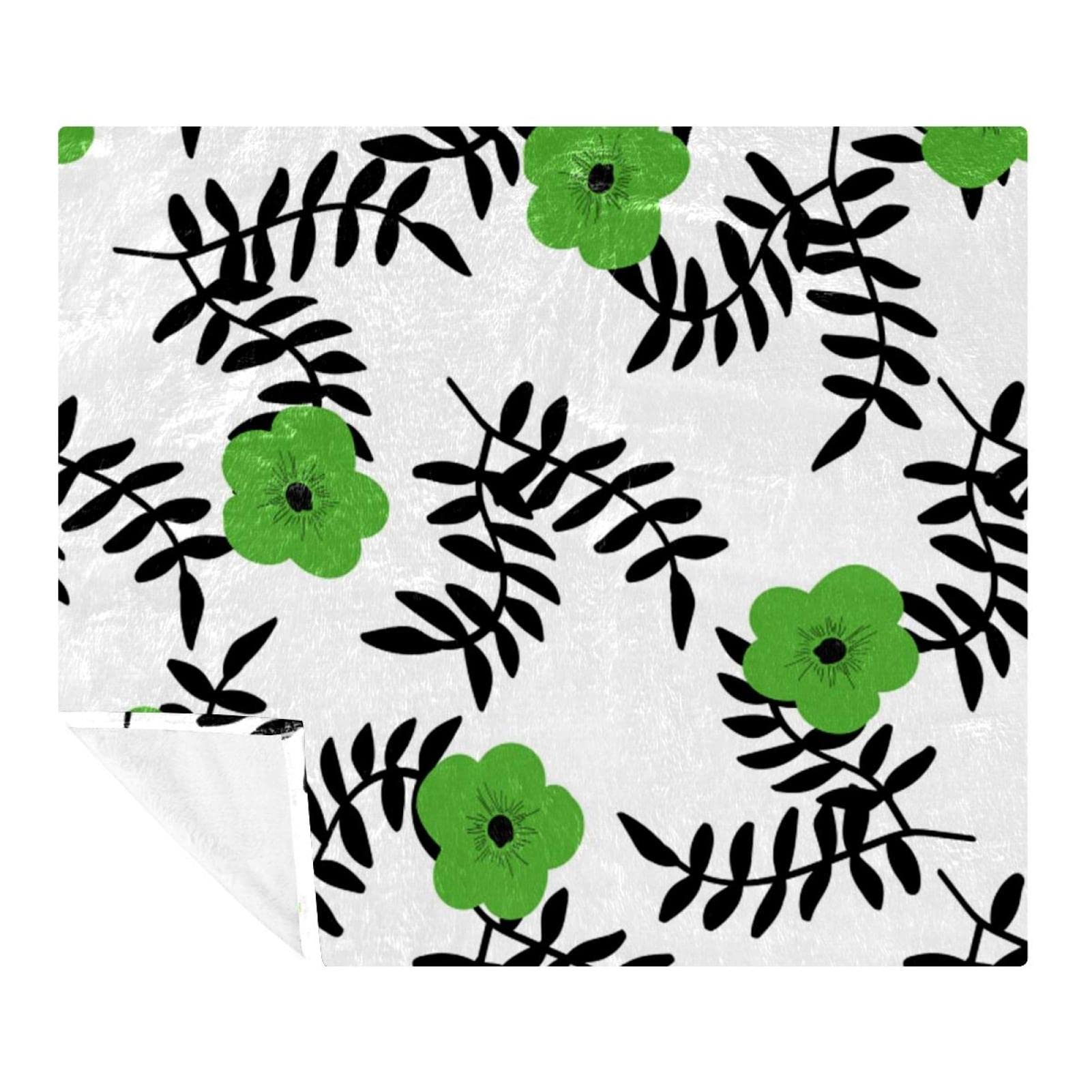 Couverture polaire microfibre verte lit adulte enfant plaid doux 150x200