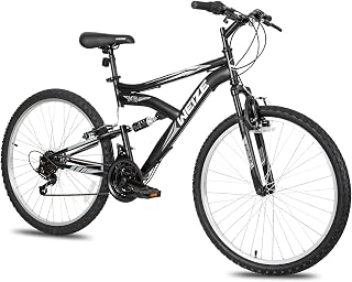 WEIZE 26" Dual Suspension Mountain Bike, 18-Speed High-Carbon Steel MTB for Adults, Full Suspension Fork & Shock, Adjustable Seat