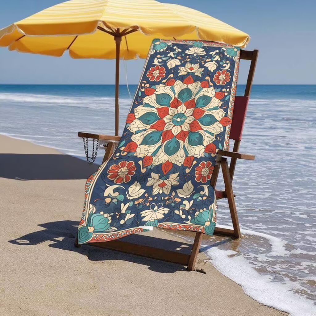 Telo Mare XXL 220x100cm/35x70cm, 2 Set Telo Mare Microfibra India Asciugamano Palestra Uomo, Antisabbia, Leggero, Asciugatura Rapida, Teli da Spiaggia Grandi Accessori per Camping Natation Yoga C-63