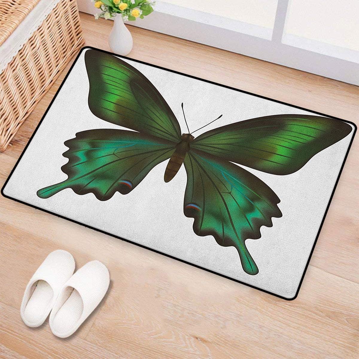 Swallowtail Butterfly,Door Mats Area Rug,Realistic Exotic