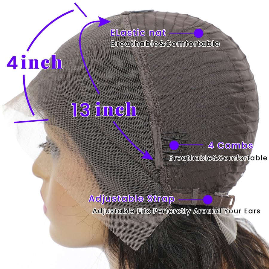Bob-Perücke aus Echthaar, 13 x 4, 180 % Dichte, Frontal-Bob-Perücke, schwarze Bob-Perücke, kurzer Bob, Lace-Front-Perücke aus Echthaar, vorgezupfte glatte Bob-Perücke aus Echthaar_voghion.com