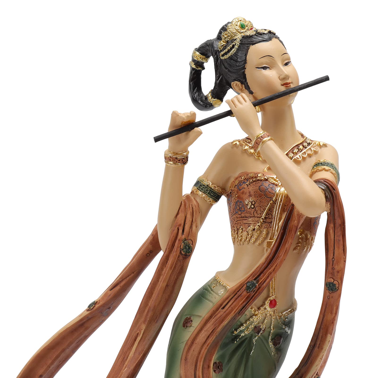 Żywica starożytna piękna statua styl chiński klasyczna piękna figurka kobiety do domowego biura hotelu (Flute)