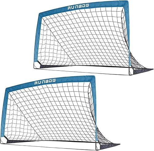 Miniatura 8 de RUNBOW 5x3 FT Kids Soccer Goal with Carry Bag, Portable Folding Soccer Net for Backyard Training, Indoor/Outdoor Use for Youth and Adults