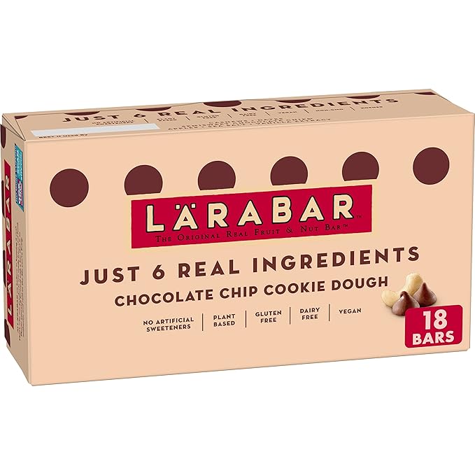 Larabar Chocolate Chip Cookie Dough, Gluten Free Fruit &amp; Nut Bars, 18 ct