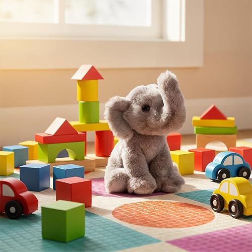 Miniatura 5 de The Petting Zoo Elephant Stuffed Animal Plushie, Gifts for Kids, Wild Onez Babiez Wildlife Animals, Elephant Plush Toy 6 Inches