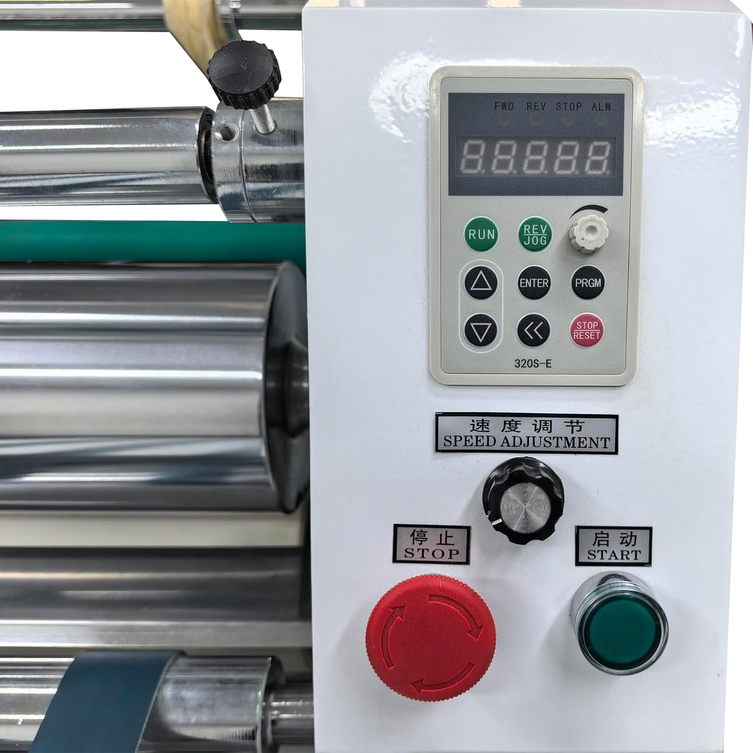 TECHTONGDA 17.72in Thermal Roll Laminator with Conveyor Belt and Winding Mechanism, Single & Roll to Roll Hot Laminating Machine, Stepless Speed Adjustable 0-15m/min, Steel Roller Laminator