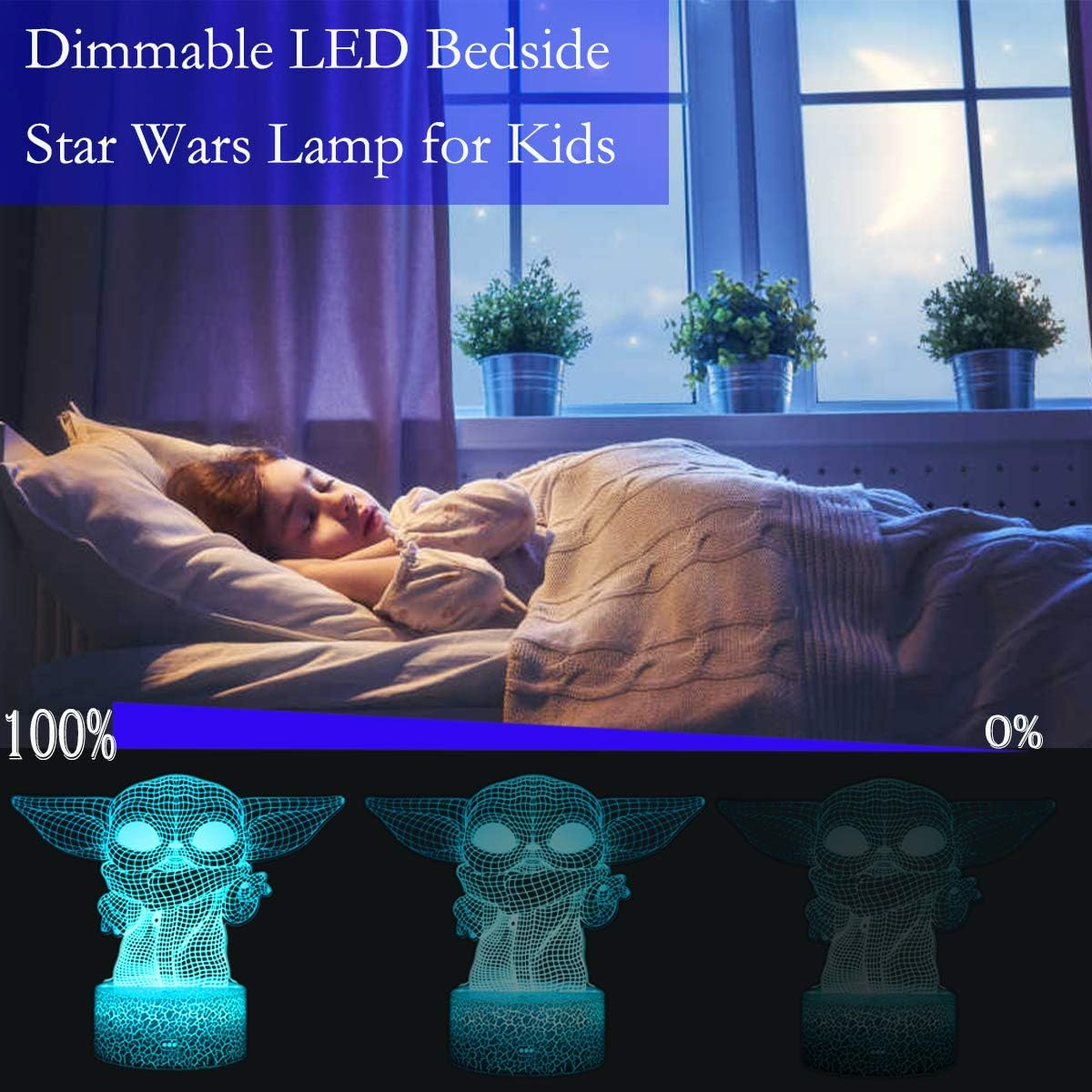 3D Night Light for Kids, 16 Color Change Baby Light for Room Decor, USB Charge 3D Illusion Lamp with Timing Function Remote Control, for Kids Best Star Wars Fans Christmas Birthday Gifts - Image 3