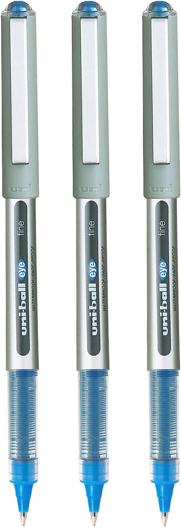uni-ball Eye UB157 Roller Pen (Blue Ink, Pack of 3)