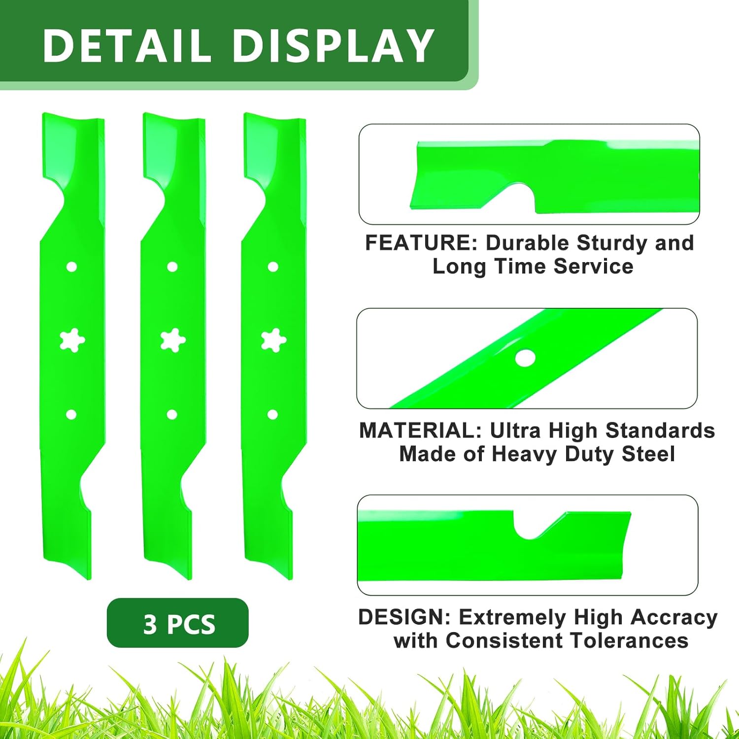 187254 187256 Blades Fit for 54" Mower Hus qvarna Z254F Z254 RZ5424 RZ5426 MZ54 YTH2654 YTH2454 LGT2654 LGT2554 Replaces 532187256 532187254 High Lift Blade (3 Pack)