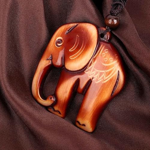 Miniatura 9 de Vctitil Collar de elefante de madera, joyería de playa, nuevo collar colgante de elefante de madera, cadena hecha a mano, accesorios de ropa,