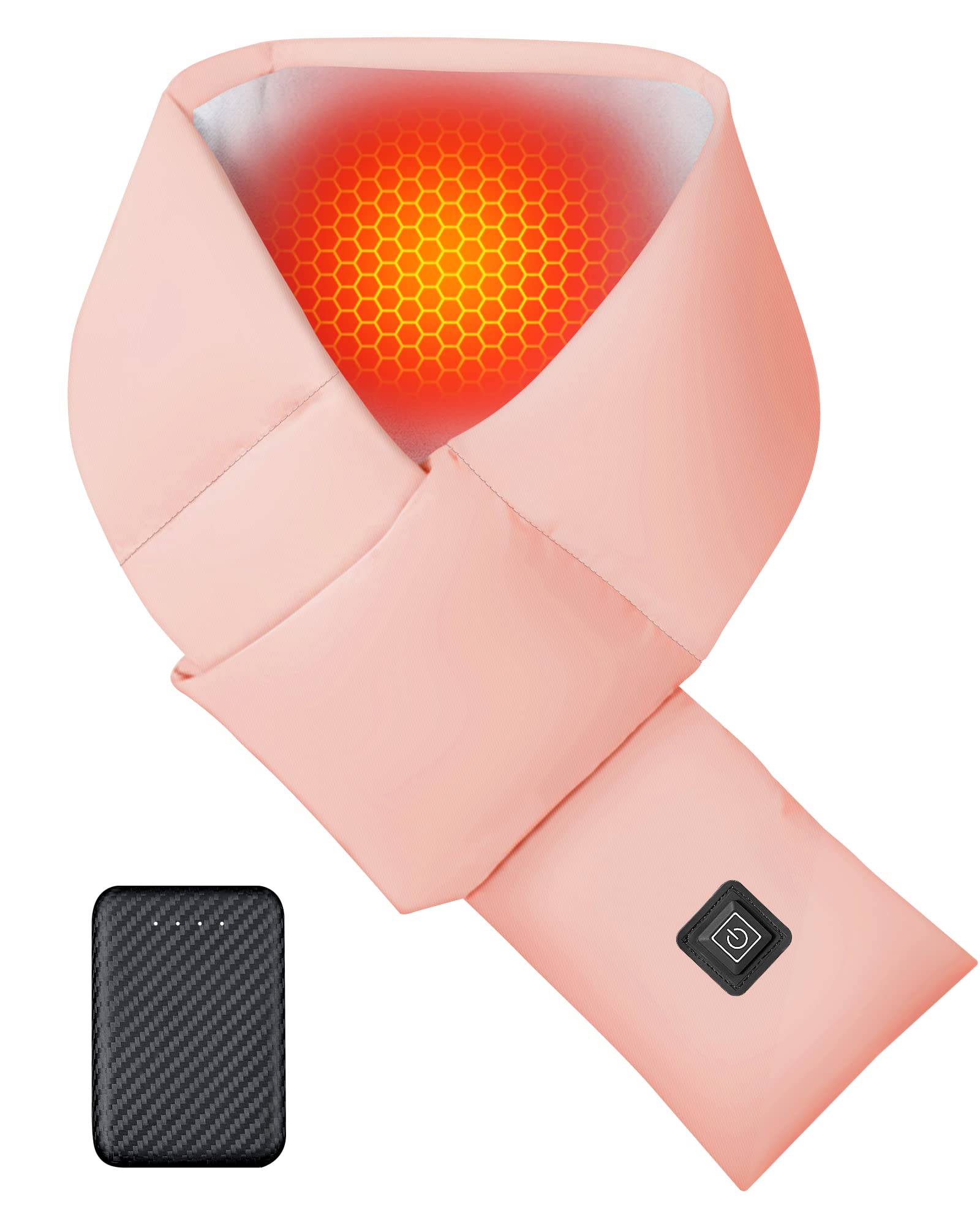 Heated Scarf - Neck Warmer, Men and Women Rechargeable Heated Scarfs with Battery, 3 Heating Levels, Christmas Gift