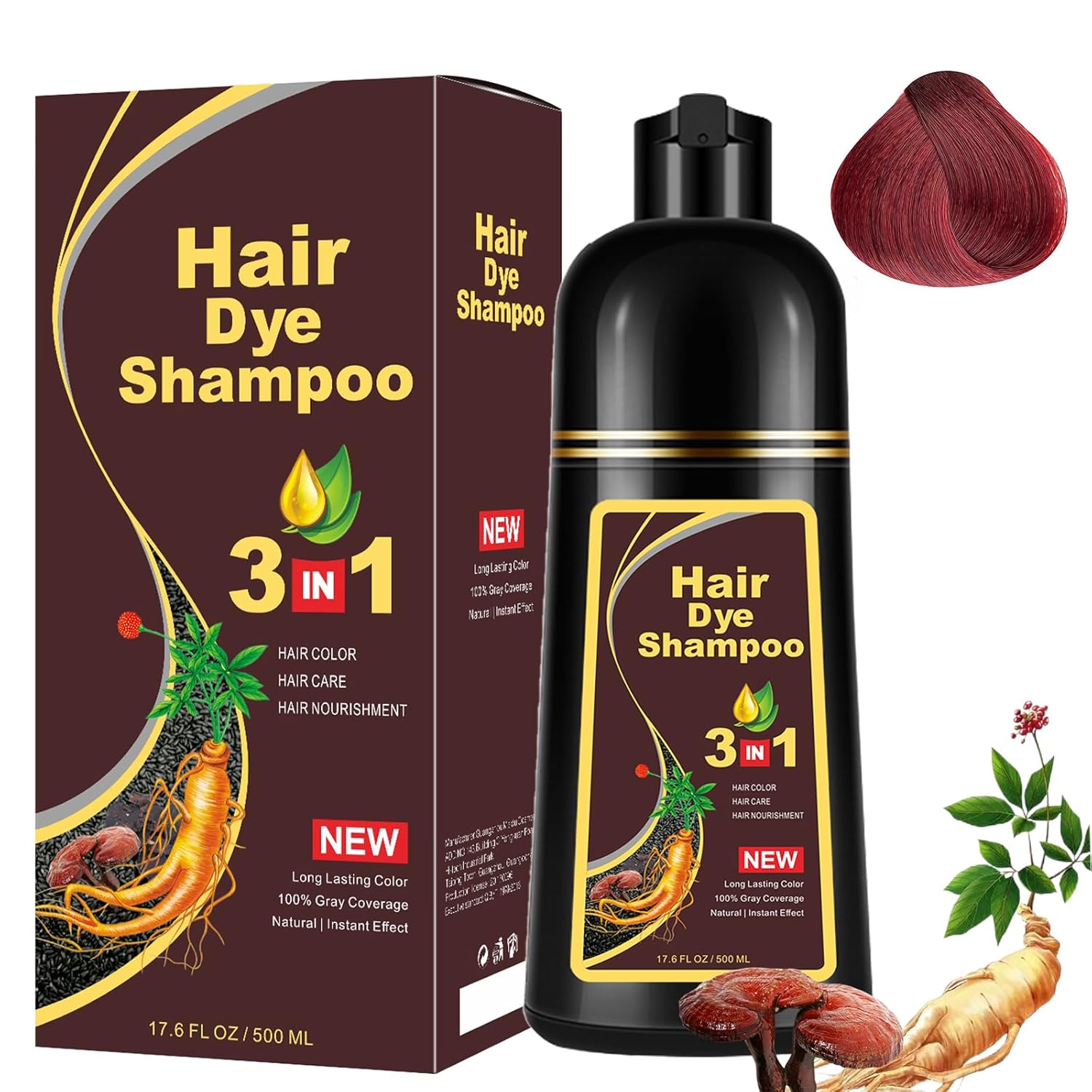 Cherry Brown Hair Color Shampoo for Dark HairInstant