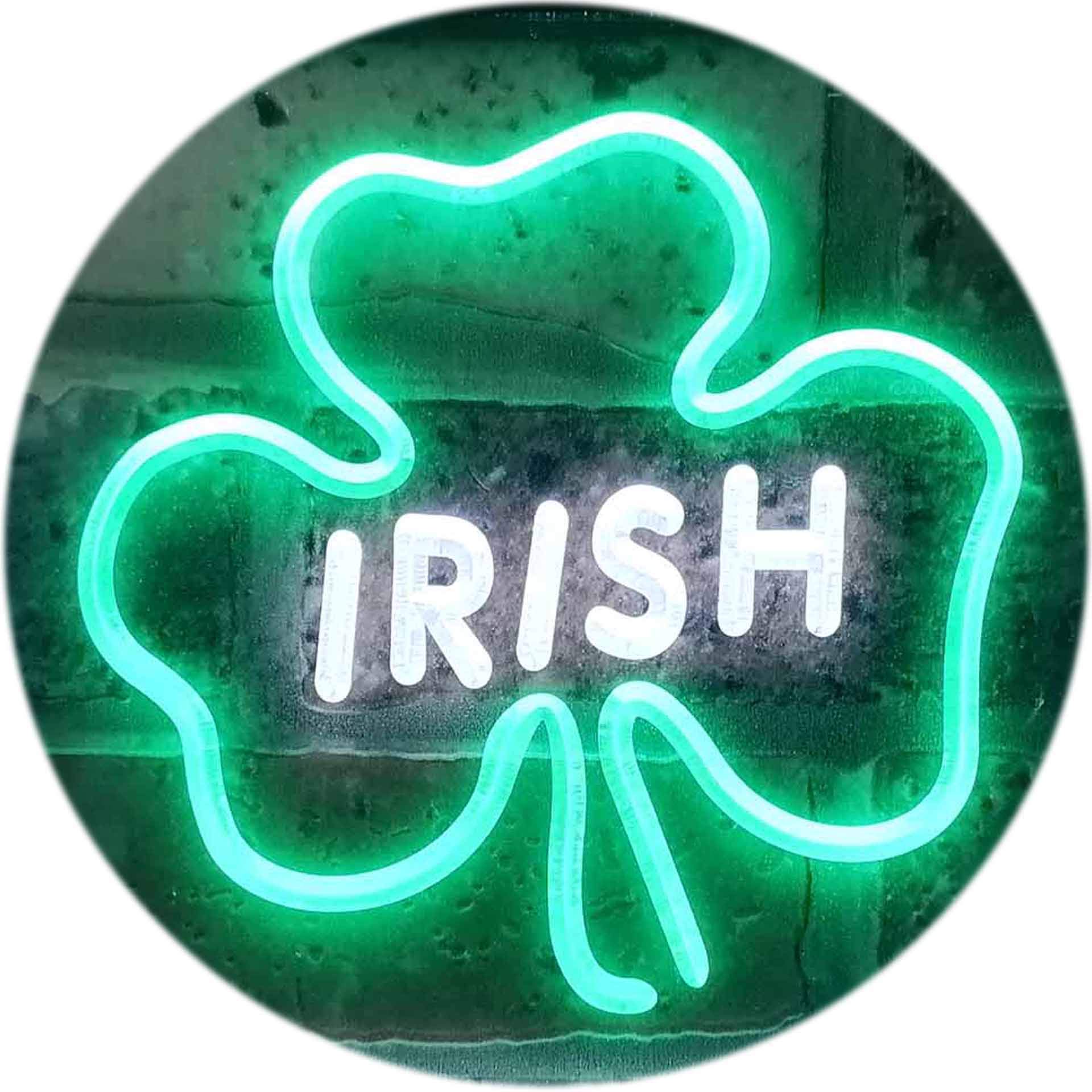ADVPRO Irish Pub Shamrock Bar Club Display Dual Color LED Neon Sign White & Green 400 x 300mm st6s43-i0599-wg