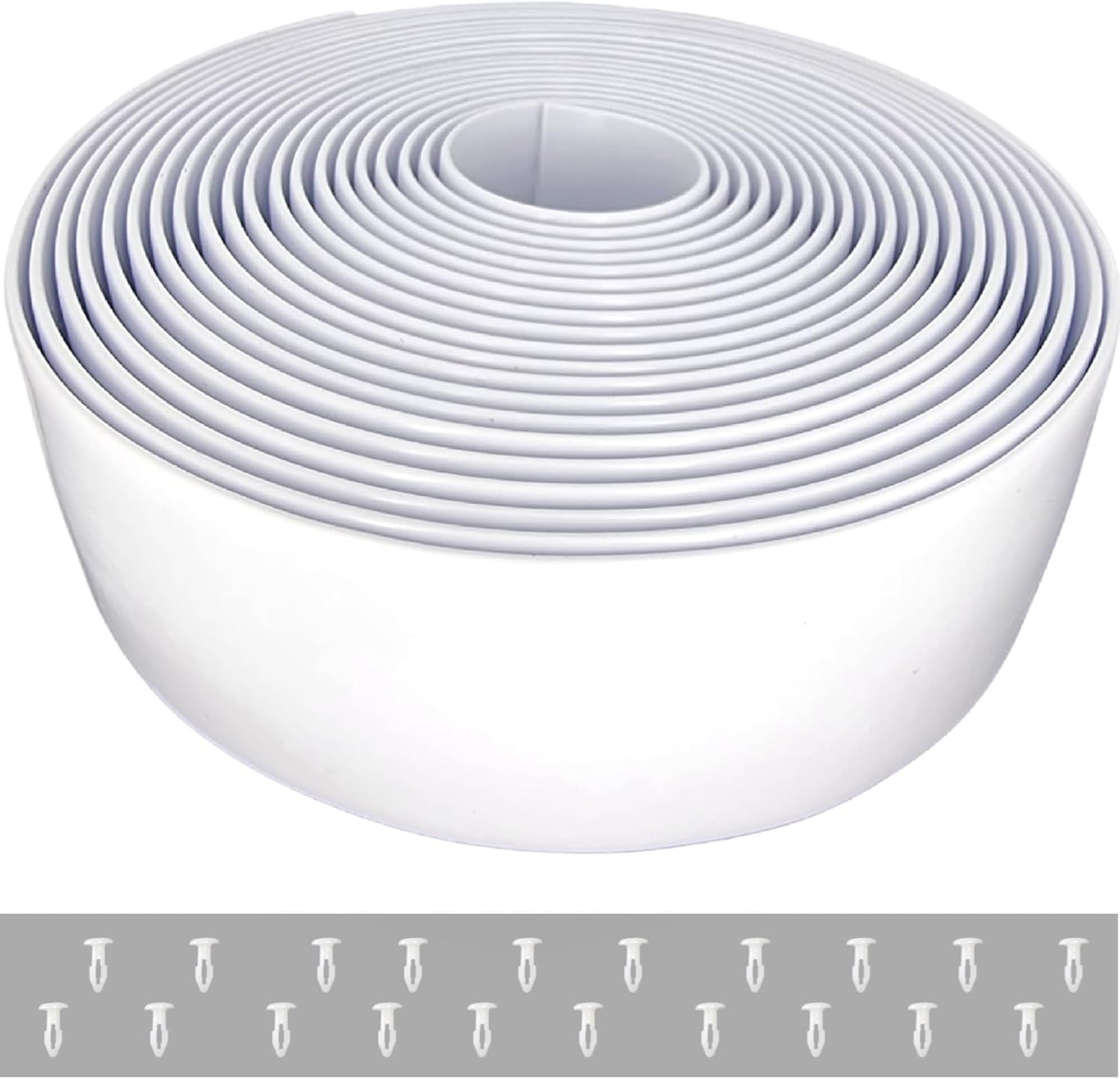 20' ft x2 Inch Wide Vinyl Strapping Replacement Straps Vinyl Straps for Patio Chairs Repair for Outdoor Lawn Furniture Matte Finish (White) + 20 Rivets