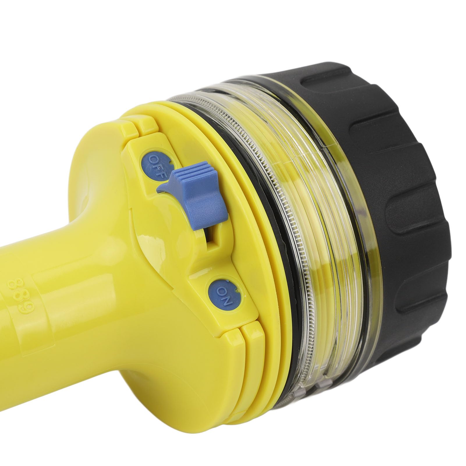 Torcia subacquea Antiscivolo Impermeabile LED Torcia sommergibile Potente luce brillante per immersioni subacquee Campeggio Avventure notturne Giallo