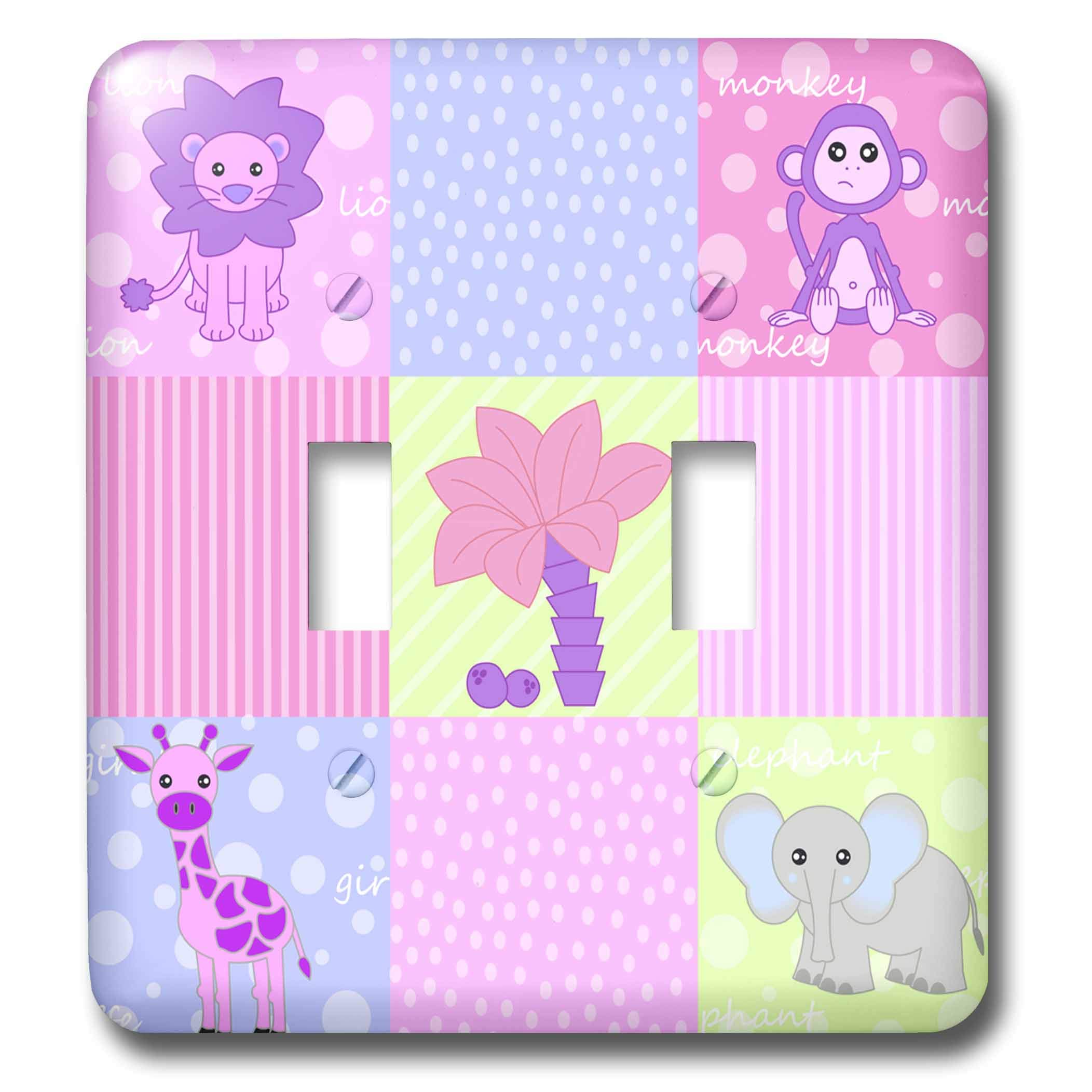 Interrupteur à bascule baby jungle animals 3dRose lsp_13841_2 double toggle