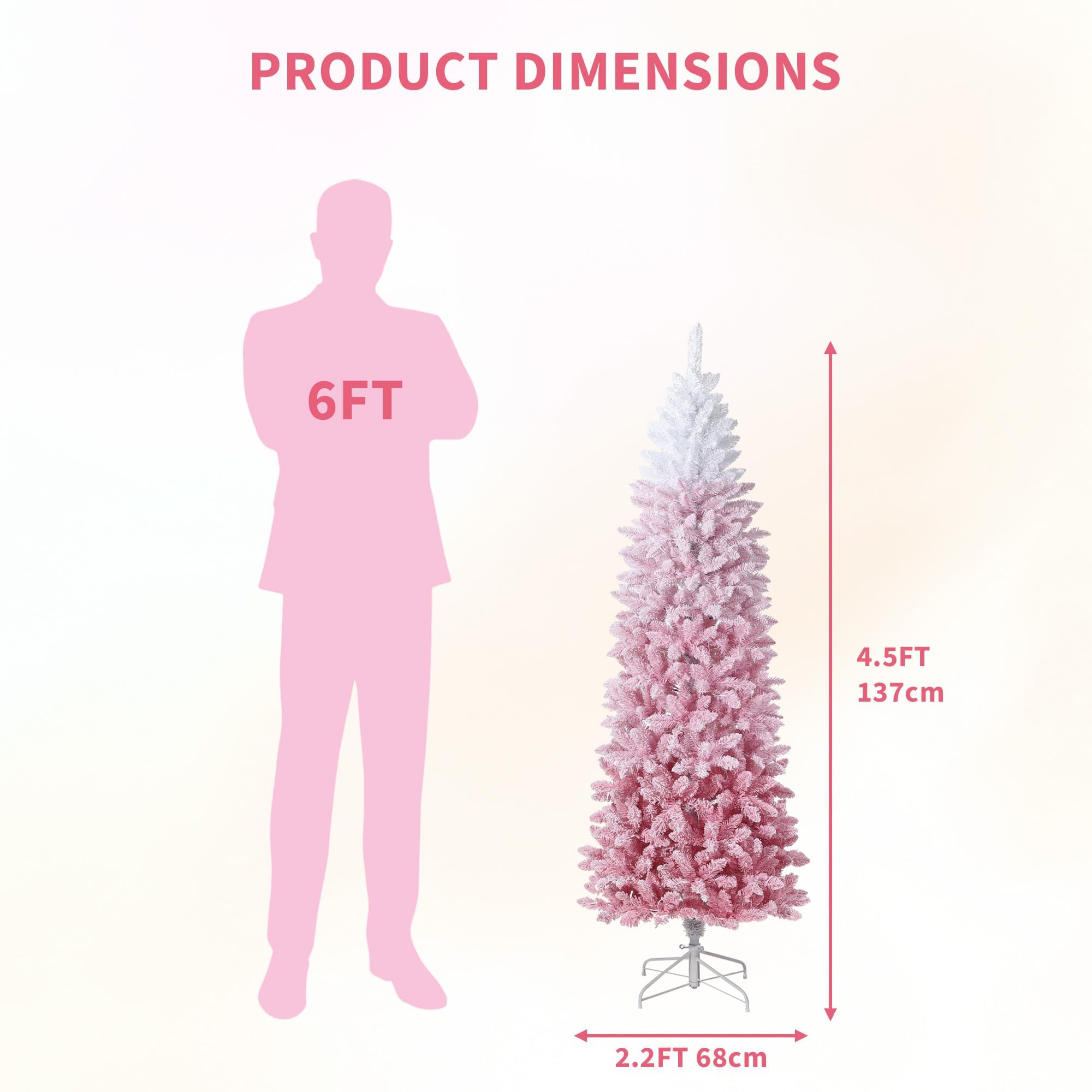 Schmaler Künstlicher Pencil-Weihnachtsbaum 6 ft/7,5 ft
