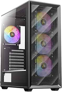 Amazon | Antec AX85 ARGB ATX対応ミドルタワーPCケース ARGBファン4個