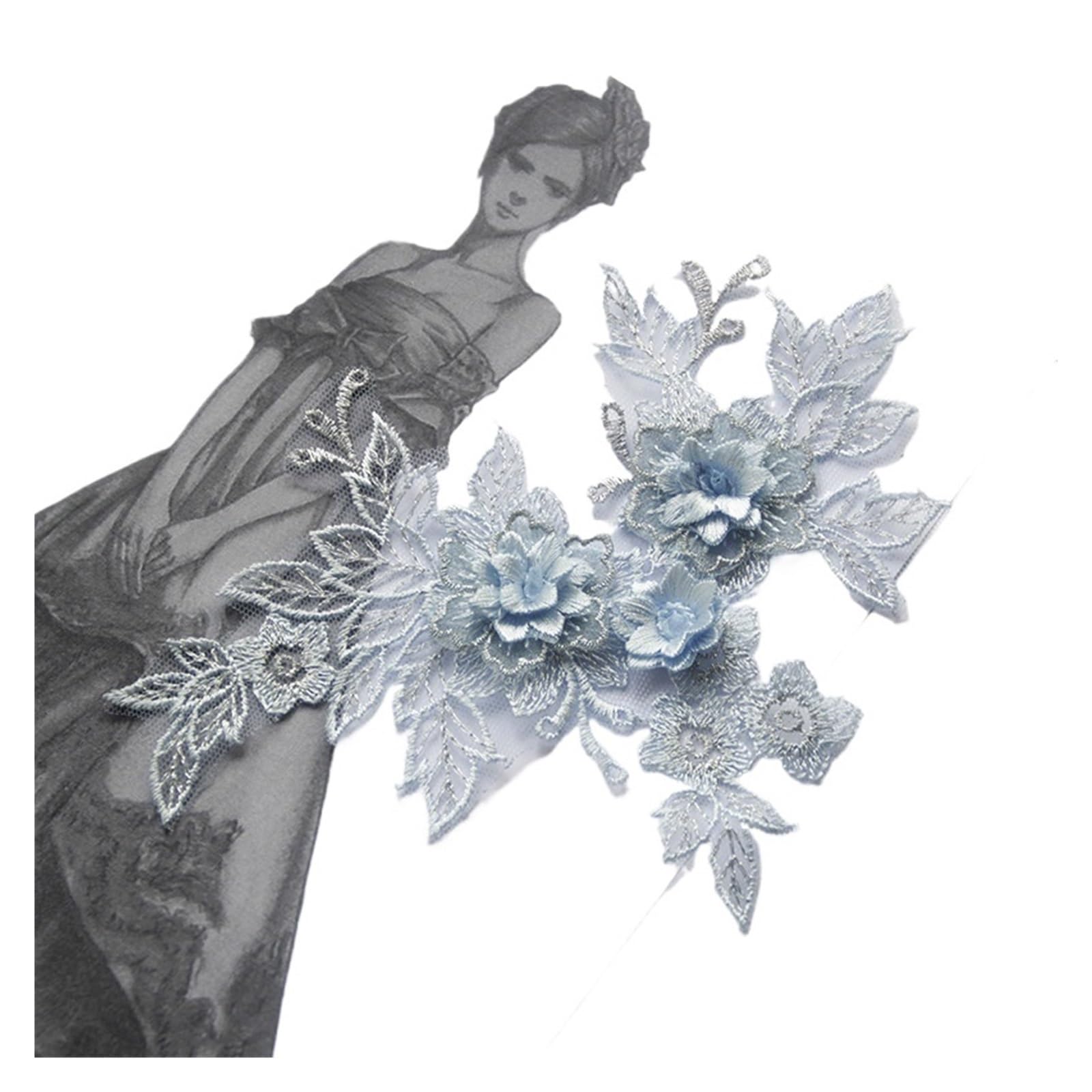 Applique de dentelle 3D brodée pour personnaliser vos tenues de mariage et de soirée