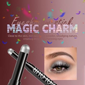 Silver Eyeshadow Pen, Metallic Silver Gray Shimmer Eyeshadow Stick Crayon, Smooth Long-Lasting Waterproof Effortless Blendable Cream Eye Makeup Pencil, Gift for Women