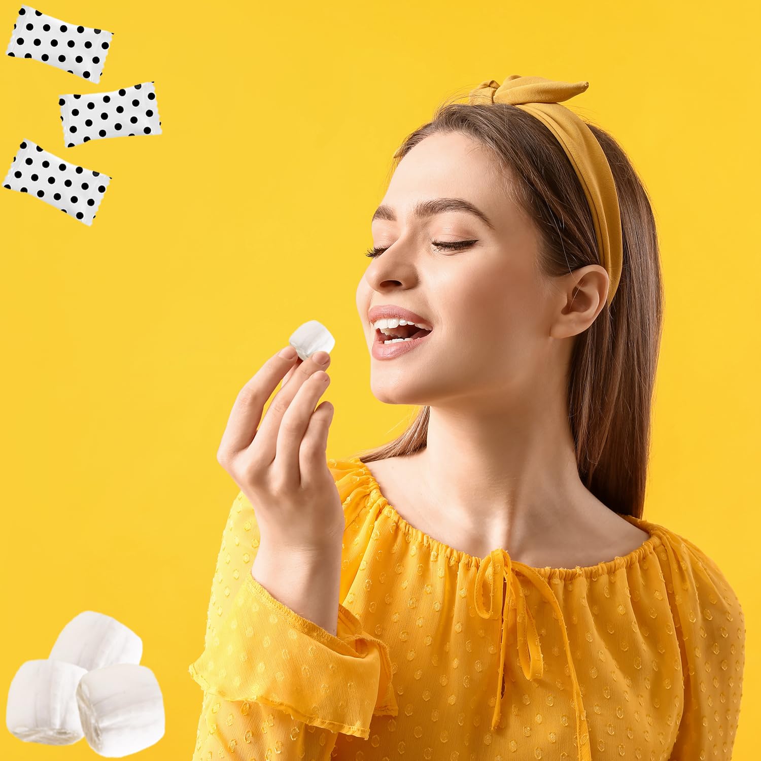 Fruidles Big Dots Buttermints, Mint Candies, After Dinner Mints, Butter Mint Candy, Fat-Free, Kosher, Individually Wrapped - Black (275 Pieces)