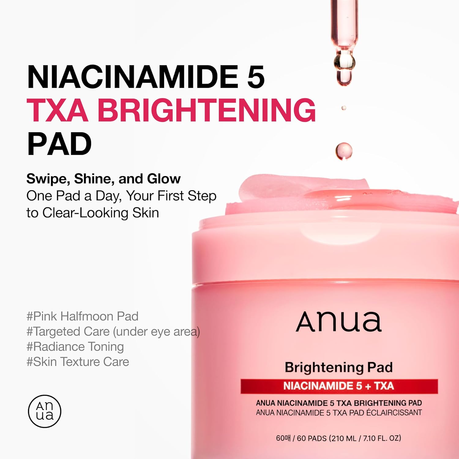Anua Niacinamide 5 TXA Toner Pads – Hydrating Facial Pad for Daily Care, Under-eye with Tranexamic acid, Korean Skin Care (210ml, 60 Pads) - Image 2
