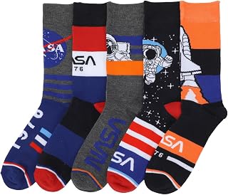 Nasa Astronauts Adult 5-Pair Casual Crew Socks
