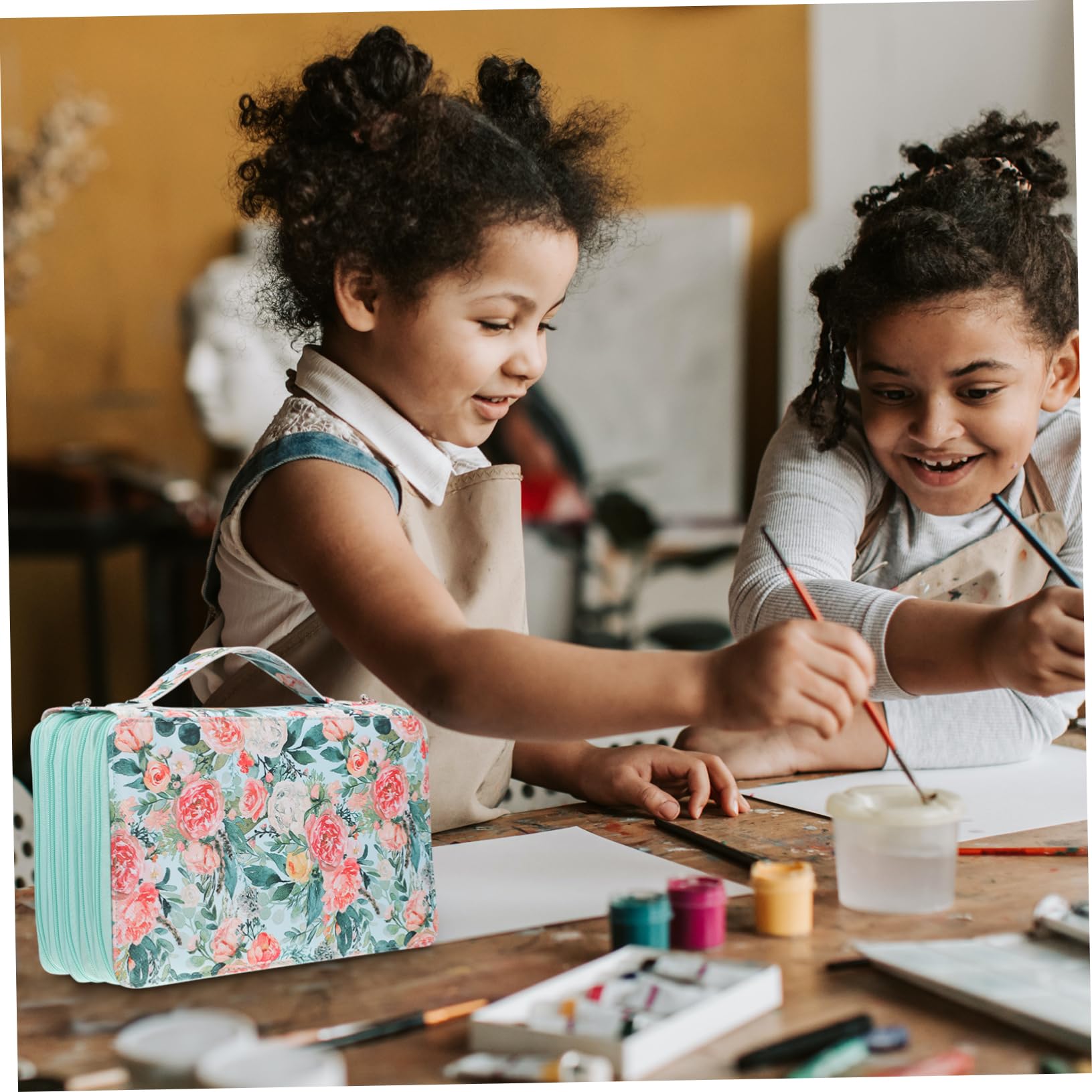 TEHAUX Astuccio Portamatite Multistrato Grande Capacità Verde | Tela Oxford, Anelli Elastici Interni, Formato 1 Pezzo, Pratico per Scuola e Lavoro All'aperto