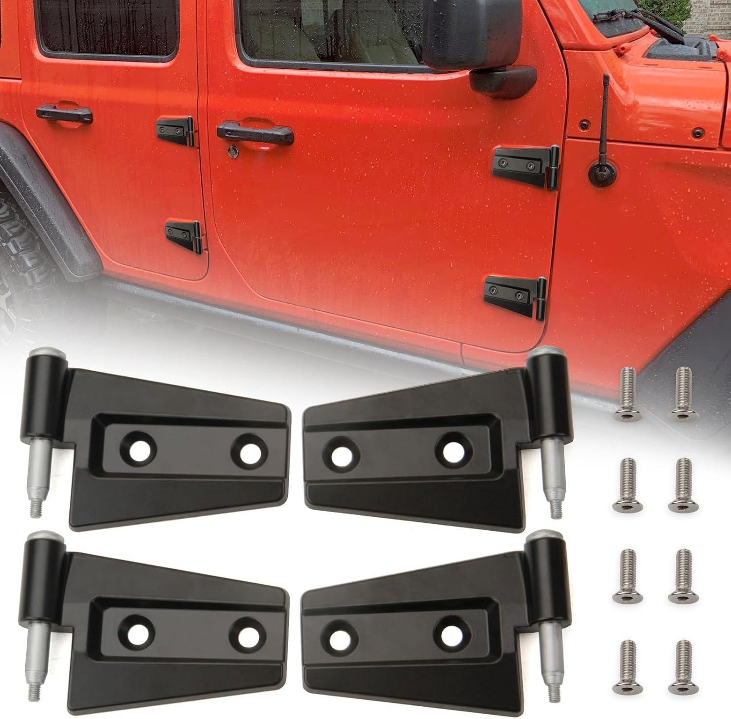 Amazon.com: MITZONE Wrangler Door Hinge Kit Compatible with 2007-2018 ...