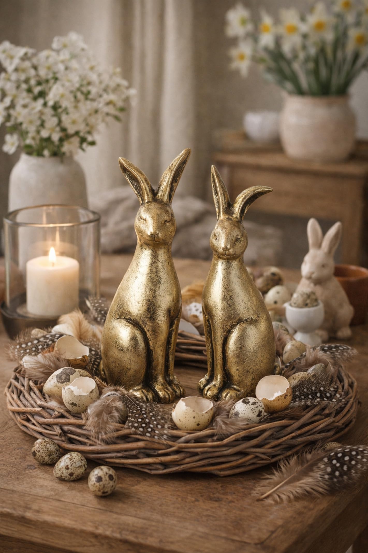 Decorazione Pasquale 2D In Acrilico – Coniglietto Con Uova – Tavolo Casa Festa – 19x20 Cm – Moderno 2025