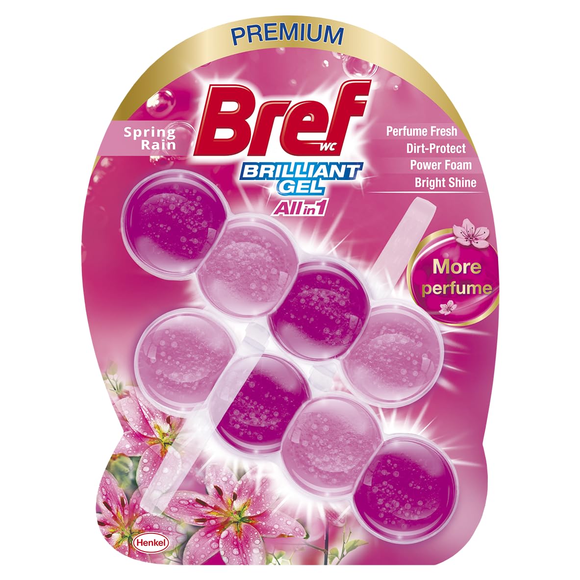 Bref WC Brilliant Tuvalet Temizleme Jel Çiçek Kokulu 2'li 2 x 42 g, Jel Çiçek 2