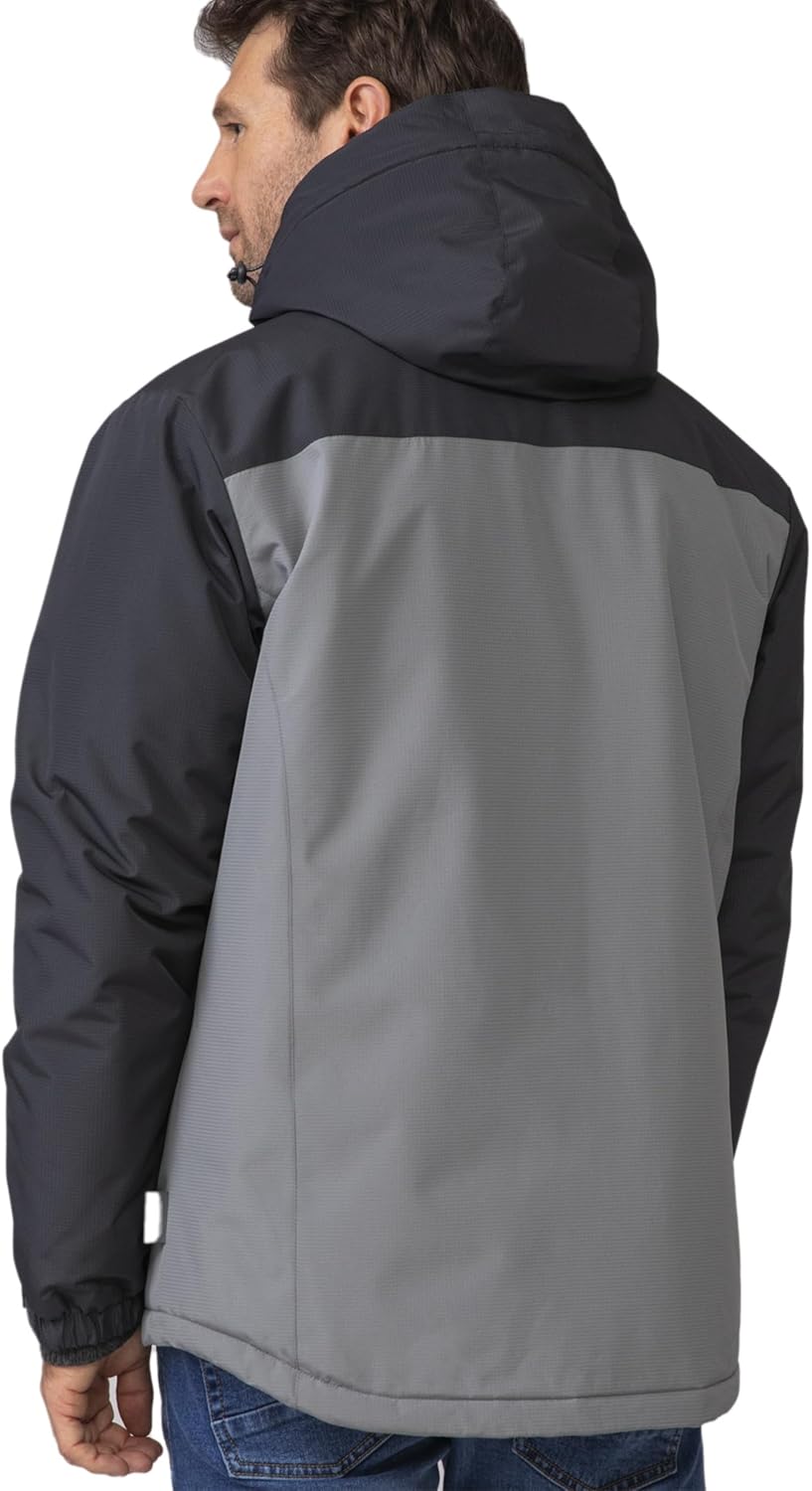 Free Country Men's Winter Ski Jacket Water and Wind Resistant Coat Warm Insulated Hooded for Men - Image 2