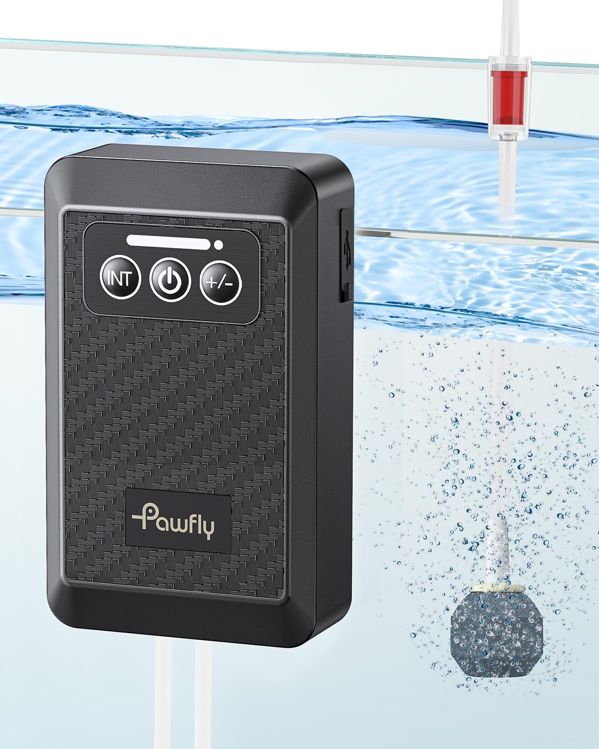 Pawfly Aquarium Lithium Battery Powered Air Pump USB Rechargeable Oxygen Pump Portable Live Bait Aerator Pump for Outdoor Fishing and Fish Transportation