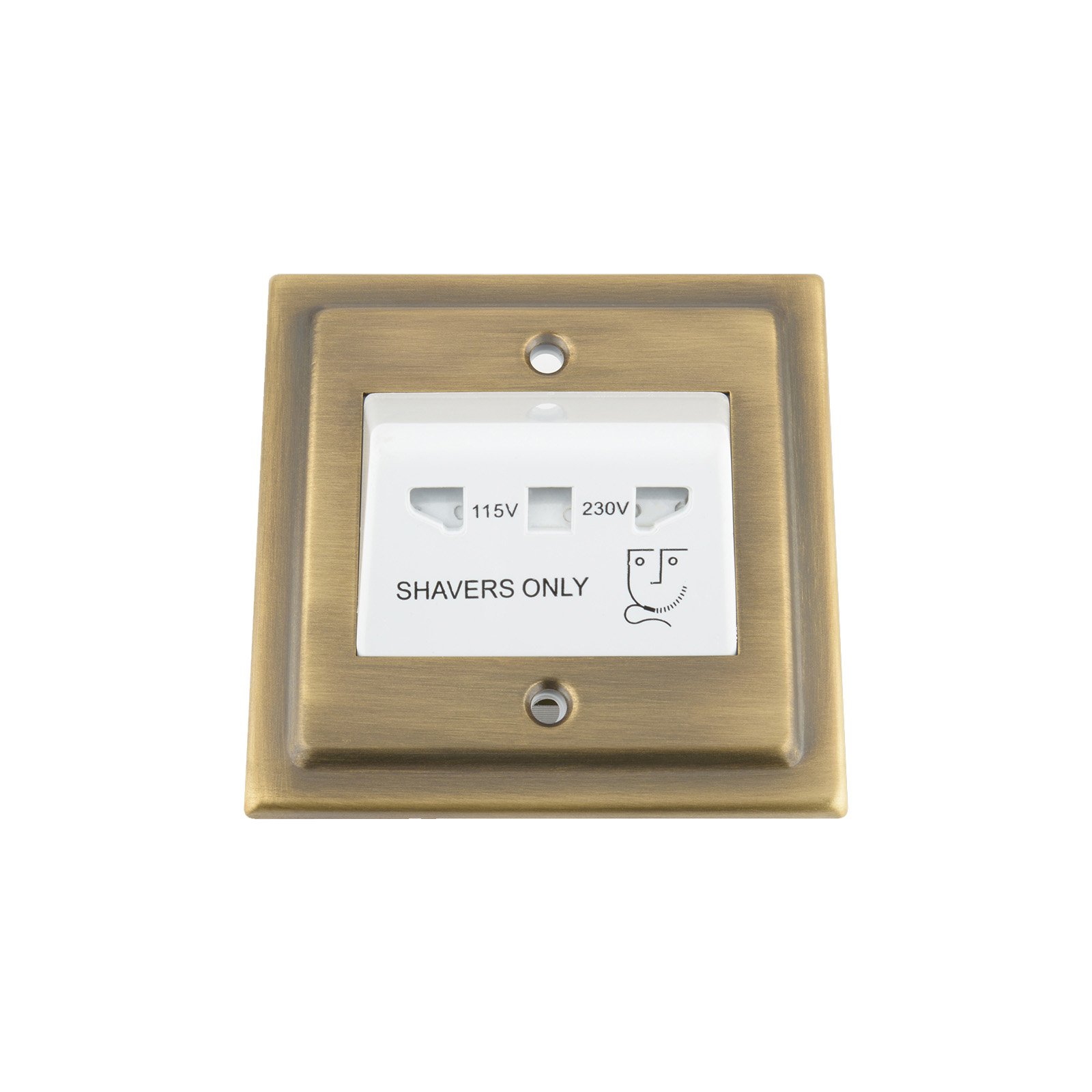 A5 Products Shaver Socket Dual Voltage 115V/ 230V - Single Size - Victorian - Antique Brass