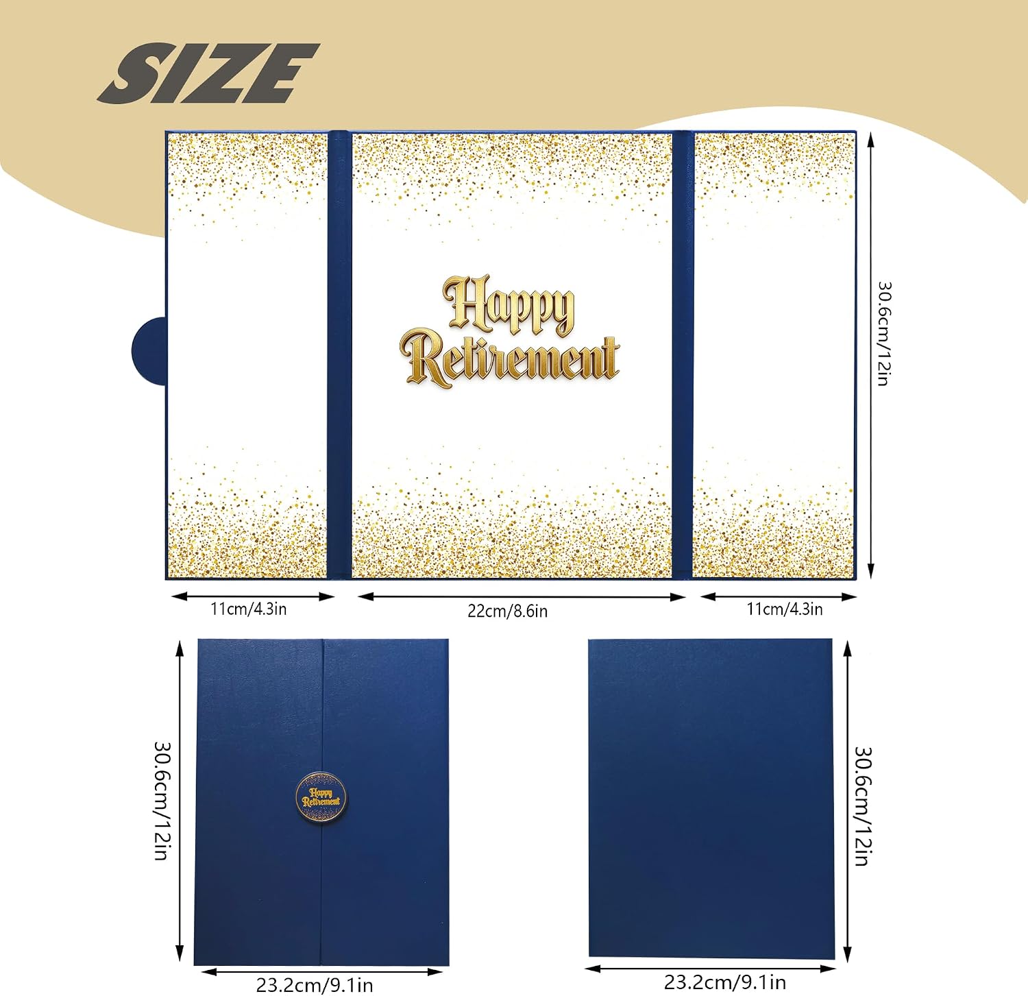 HAHZY Large Retirement Card for Men Women, Retirement Party Decorations | Happy Retirement Guest Book Alternative, Purple Jumbo Greeting Card Retirements Gifts Signature Board Book for Party Supplies