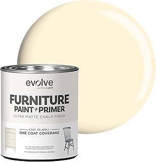 EVOLVE Chalk Paint for Furniture, (Cottonwood), 1-Pack Quart – No Sand or Primer Needed, UltraMatte Finish, Smooth Coverage, Low VOC, Easy to Distress for DIY Projects