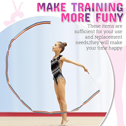 Miniatura 6 de 4 Pieces Twirling and Marching Christmas Baton - Standard Stainless Steel Mini Shaft Rod with Rubberized Tips - Complete with Dance Ribbon Streamer