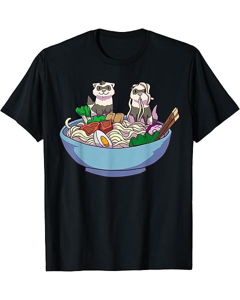 Ferret Ramen Noodles Anime Kawaii Japanese Otaku Gift T-Shirt