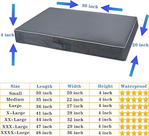 Miniatura 2 de Chinchilla Funda Impermeable para Cama de Perro Pesada Lavable, con Apertura de Cremallera Rellenable Funda Universal de Repuesto para Cama de