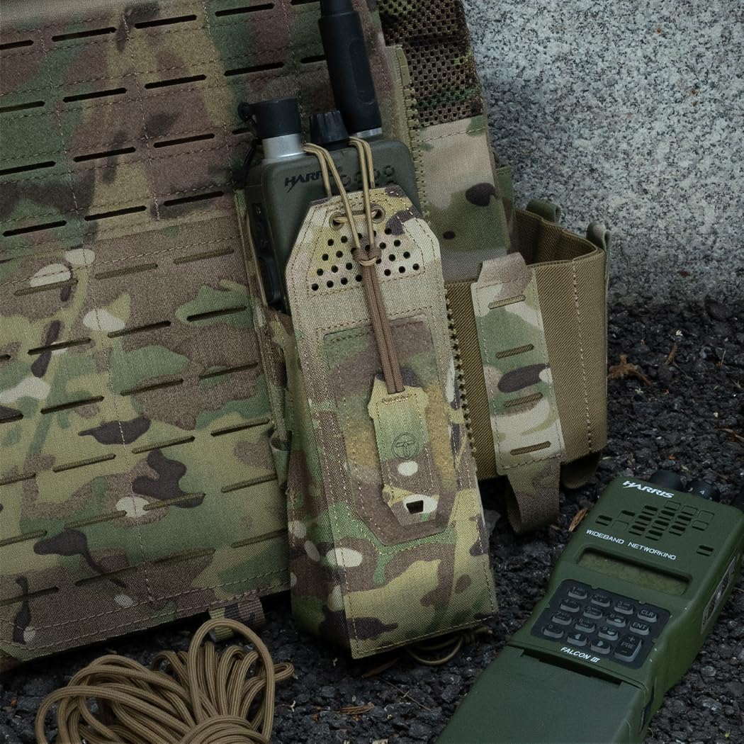 Tactical Universal Radio Holster Military Heavy Duty Holder Case For Two Way Walkie Talkie For MPU5 PRC148/152 (Camo)