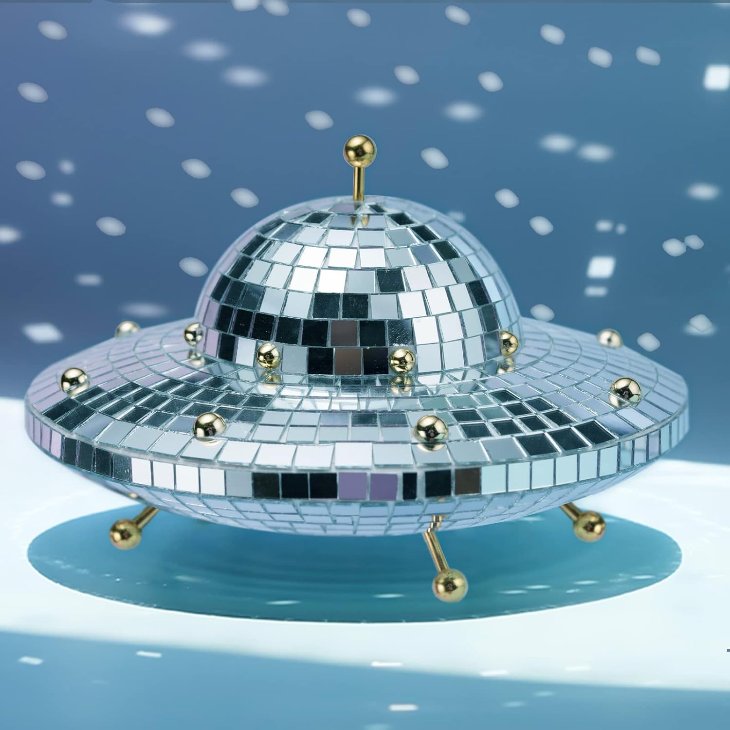 Valentines-Day UFO-Shaped Disco-Ball Decor