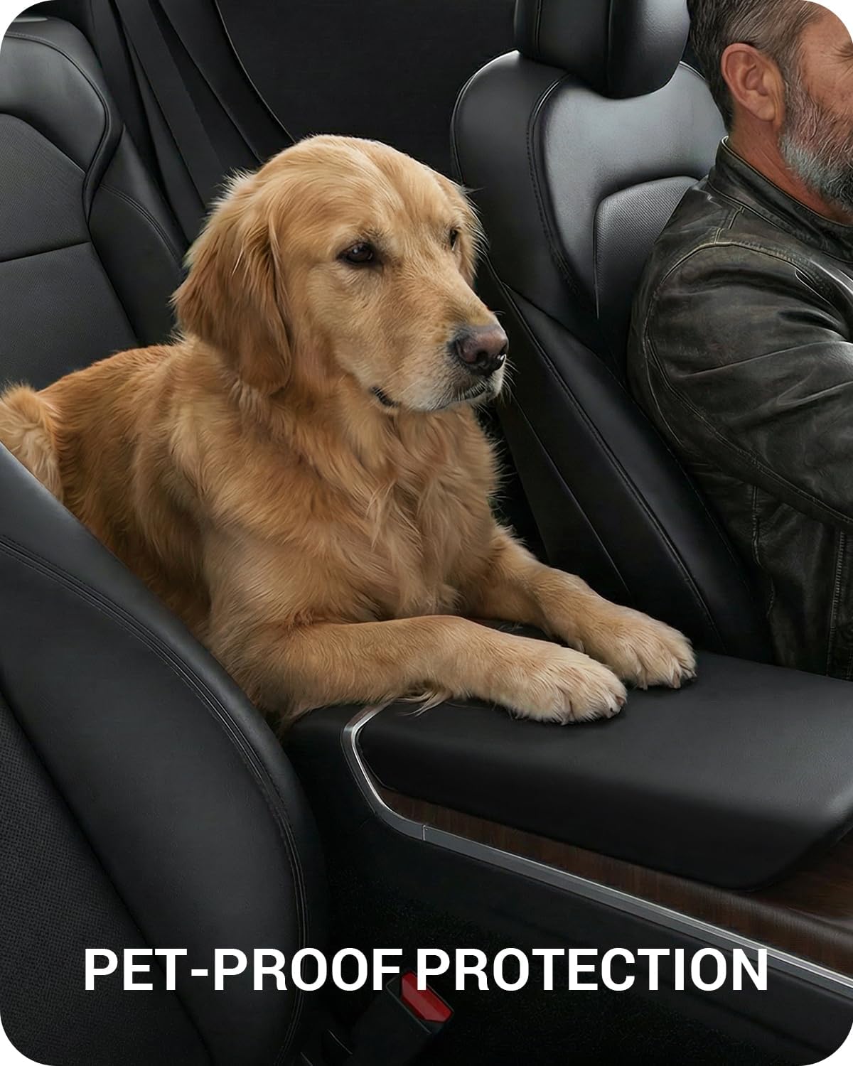 BASENOR Tesla Model S Model X Center Console Cover Non-Slip TPE Armrest Cover [No Logo] Protector Armrest [Proprietary Design] 2021-2026 Tesla Interior Accessories Black