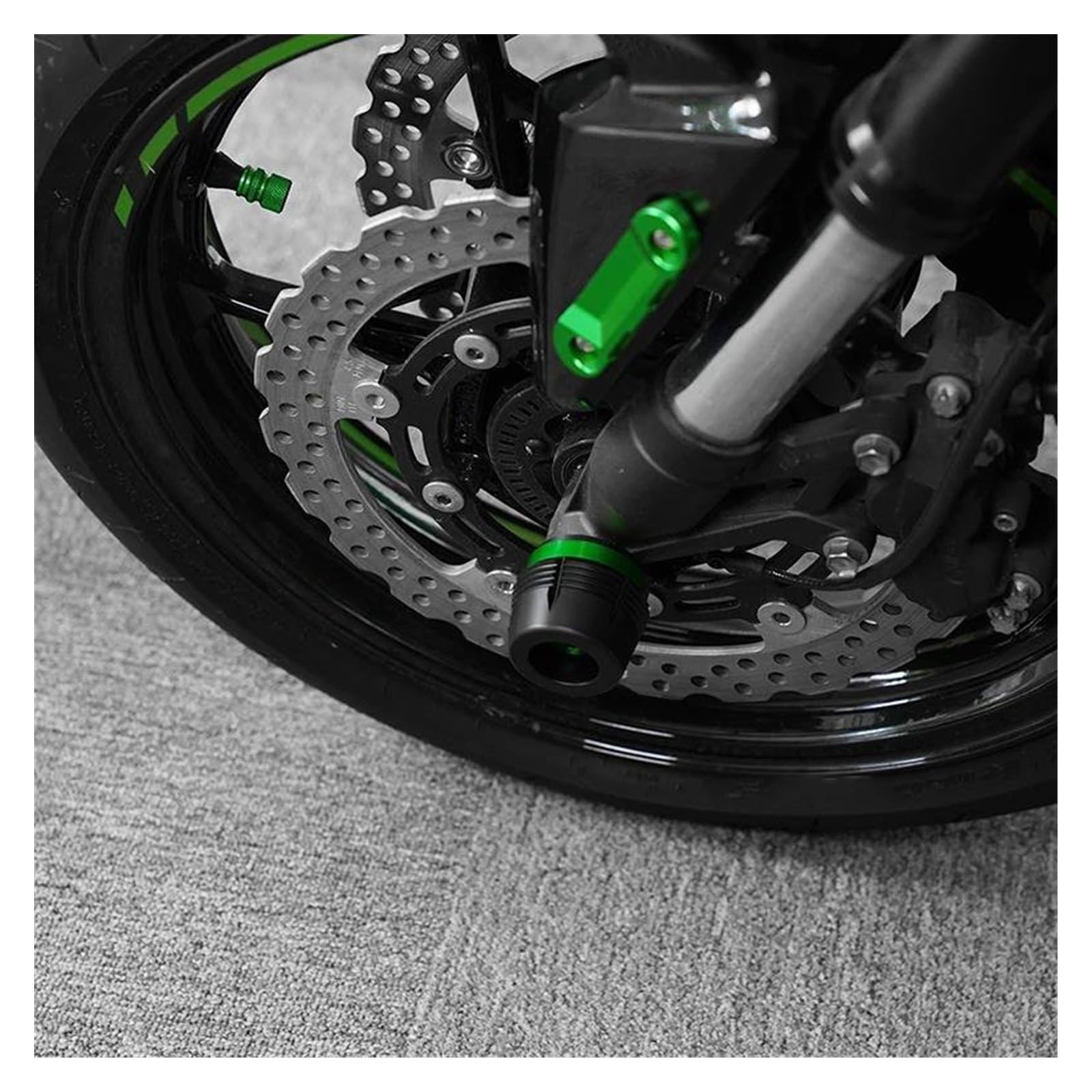 Motorrad-Vorderrad-Achsen-Gabel-Sturzpad-Radschutz Für Kawasaki Für Z900 Für Z650 Für Z800 Für Z900 650 800 Antikollisionsblock Sturzschutz Sturzpads Schieberegler(Titan)
