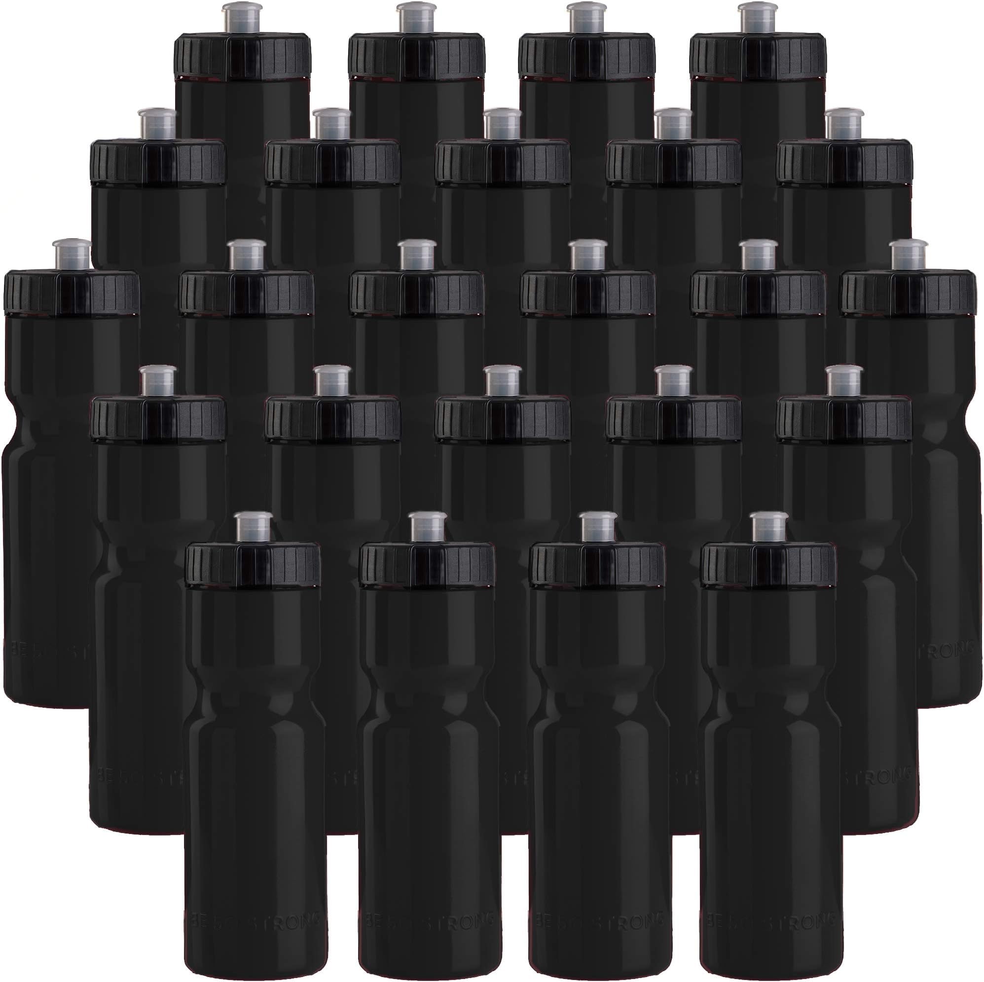 50 Strong Bulk Water Bottles 24-Pack โ 22 oz BPA-Free Sports Bottles with Easy-Open Pull Top Cap โ Made in USA โ Reusable & Top Rack Dishwasher Safe Brand