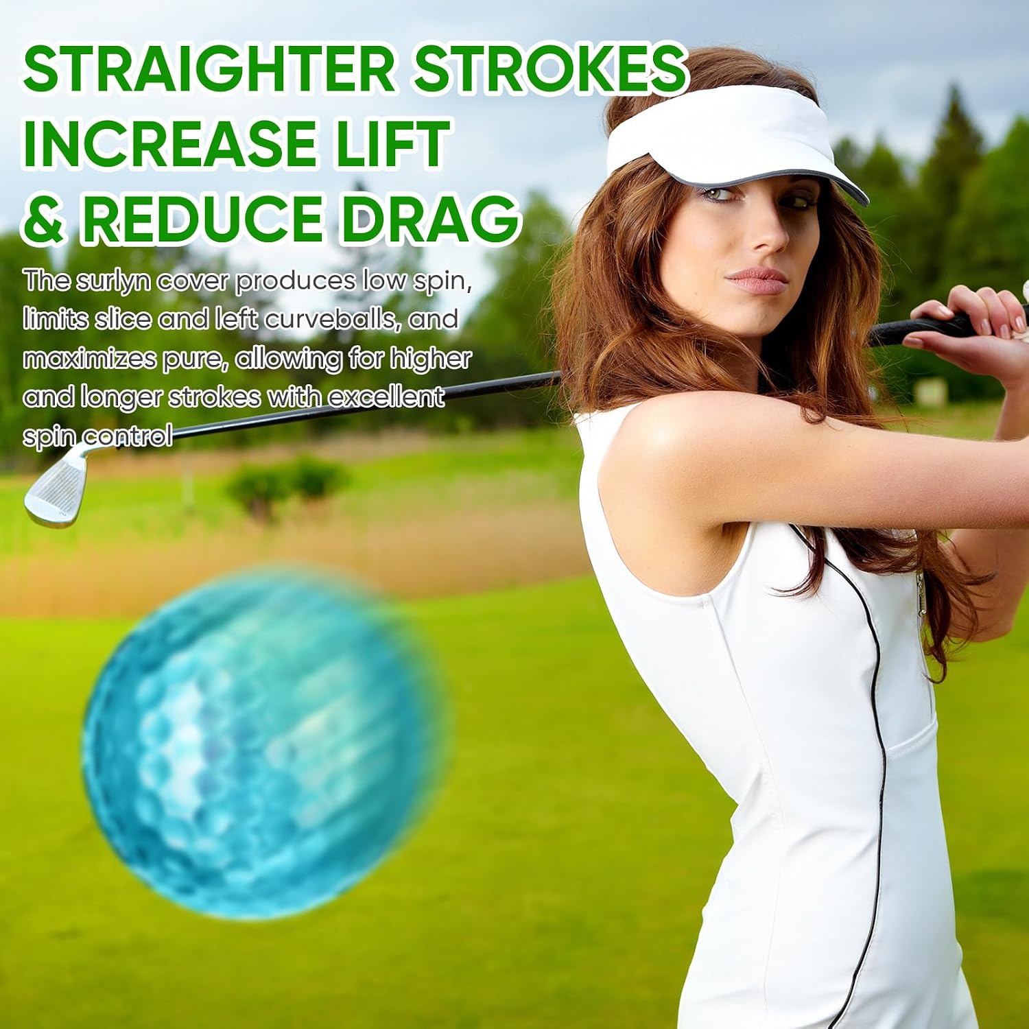 Hiboom 6 Pack Metallic Golf Balls for Women, Women's Golf Balls for Straighter Shots and Maximum Distance, Gag Gift for Christmas Festival, Ideal Gift for Golfer
