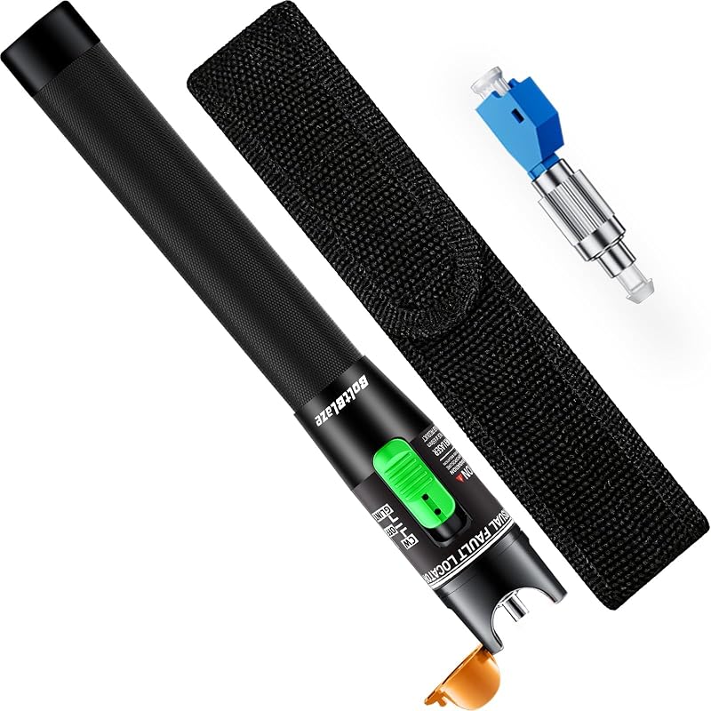 Visual Fault Locator 30KM - VFL Fiber Optic Tester Kit Include Single Mode 9/125um FC Male to LC Female Adapter, Fiber Optic Lights for Network Cable (Battery not Included)